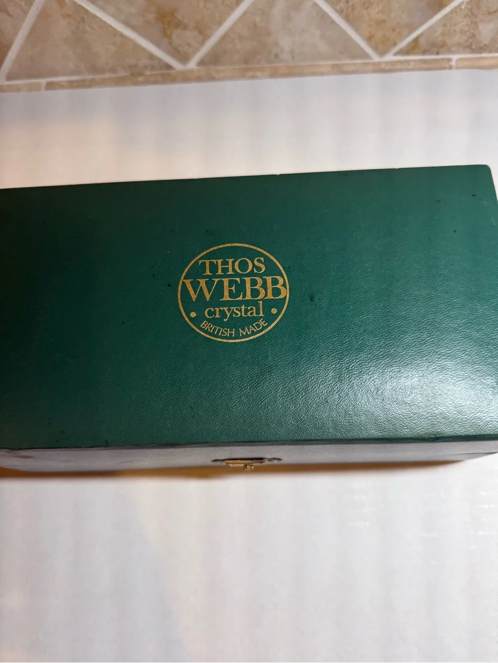 Thos Webb Crystal Cut Cordial Liqueur Glasses, pair with original box, England.